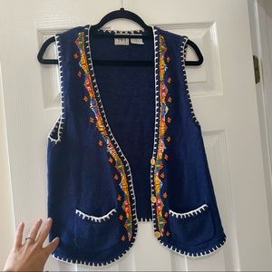 Ivy beaded vintage knit vest